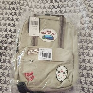 Hot Topic Beige Backpack with Horror Patches